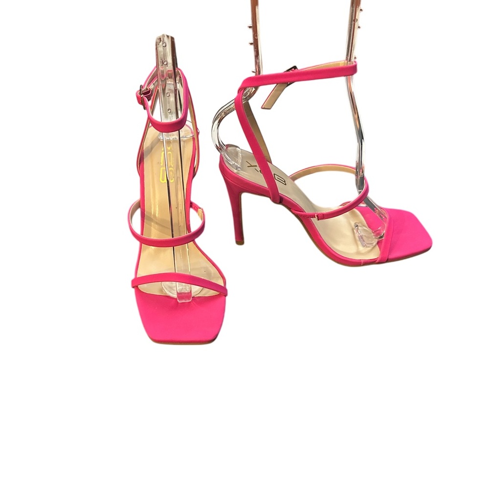 Vibrant Pink Ankle Strap Heels